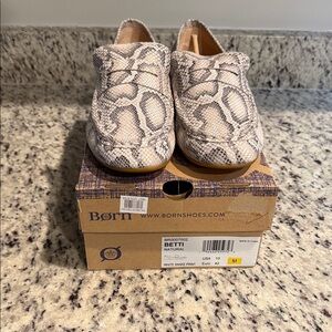 Born White Snake Print Loafers